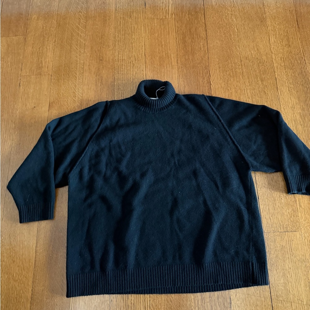 KAllmeyer Black oversized cashmere turtleneck